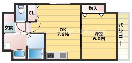 VARIUS長居公園(1LDK/12階)の間取り写真
