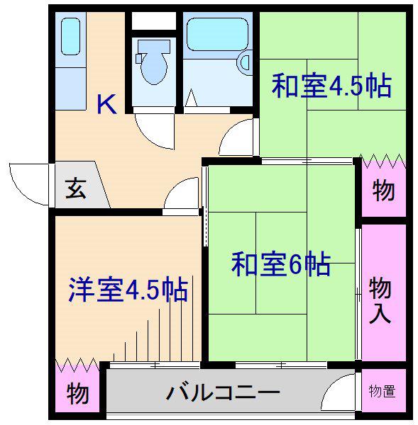 新横浜マンションA(3K/1階)の間取り写真