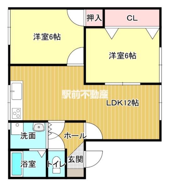 プレシオ木原C(3DK/1階)の間取り写真