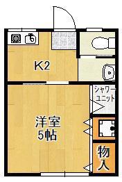 キミックコート(1K/1階)の間取り写真