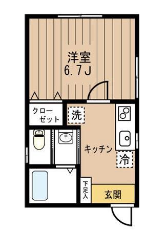 ソルティーズ川崎(1K/2階)の間取り写真