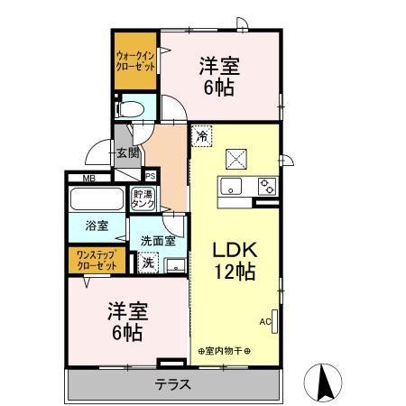 パストラル湘南II(2LDK/1階)の間取り写真