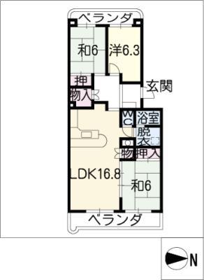 コンフォール瀬戸(3LDK/1階)の間取り写真