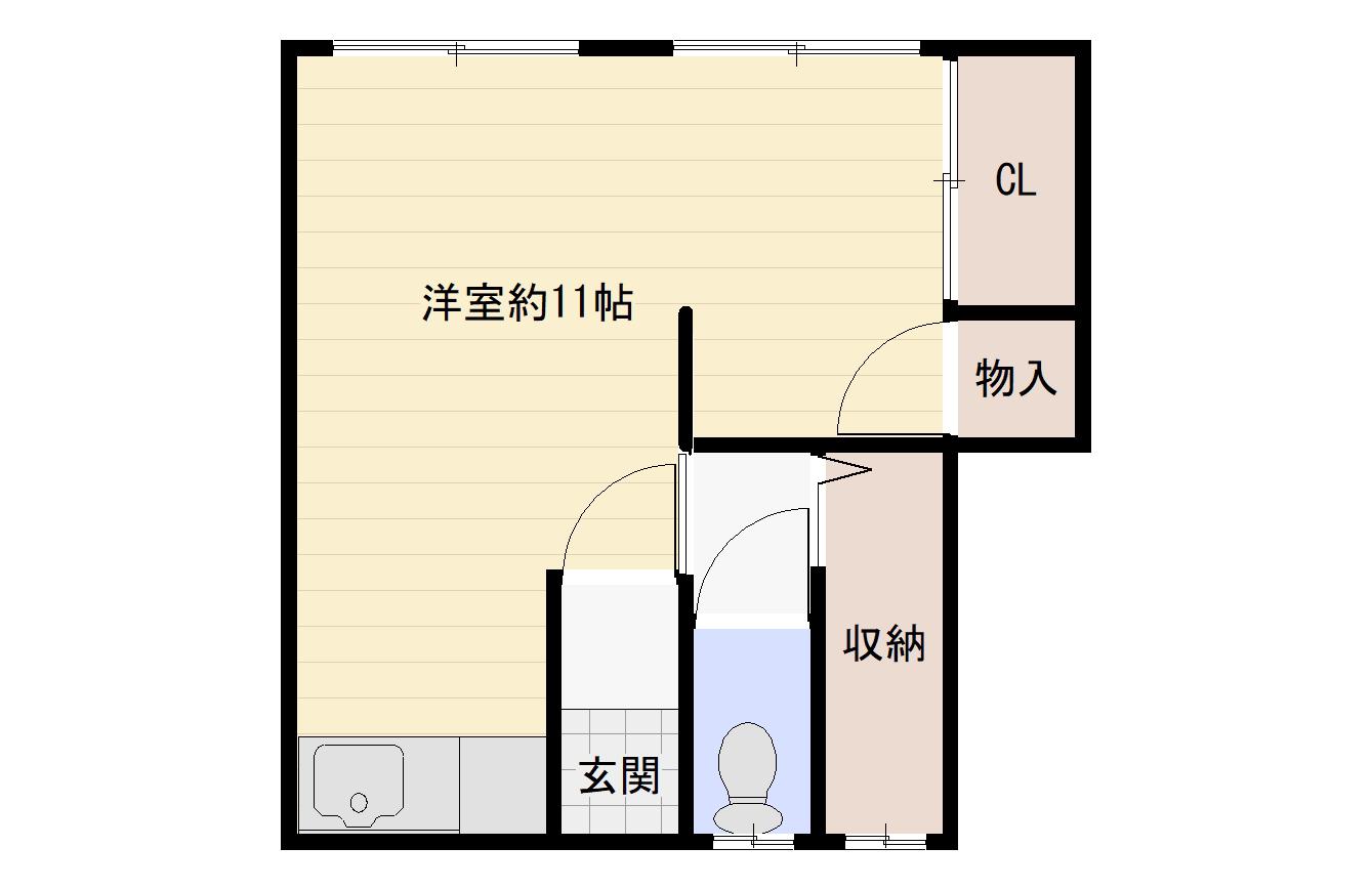 新陽マンション(1DK/3階)の間取り写真