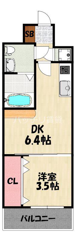 NO55WES.PROJECT博多(2K/4階)の間取り写真