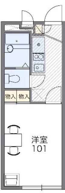 レオパレス花水木(1K/1階)の間取り写真