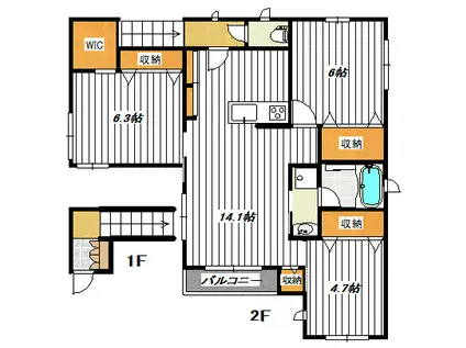 アルフラットYS(3LDK/2階)の間取り写真
