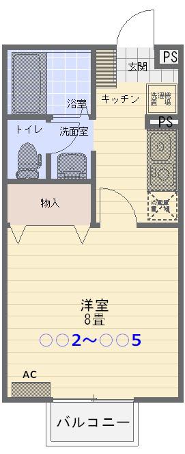 ムーンテイラー山王 B(1K/1階)の間取り写真