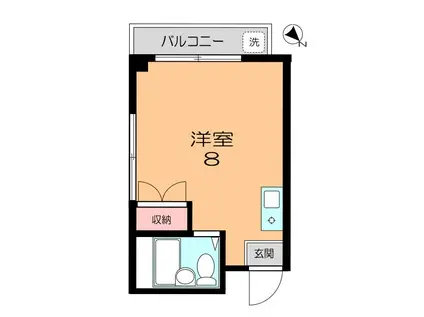 エクセレント第2(ワンルーム/3階)の間取り写真