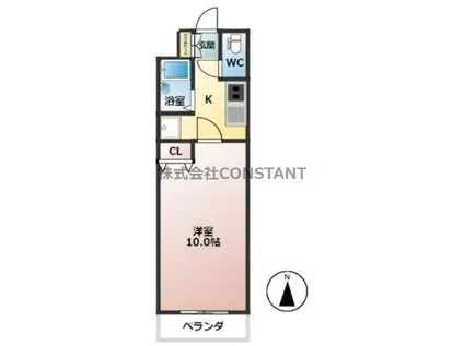 メゾン南昭和(1K/3階)の間取り写真