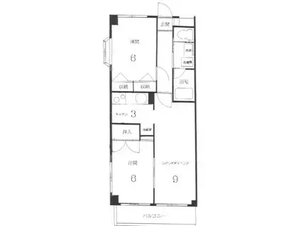 メゾンドリスブラン(2LDK/3階)の間取り写真