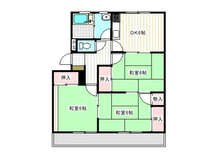 寿荘タカヤマ(3DK/3階)の間取り写真