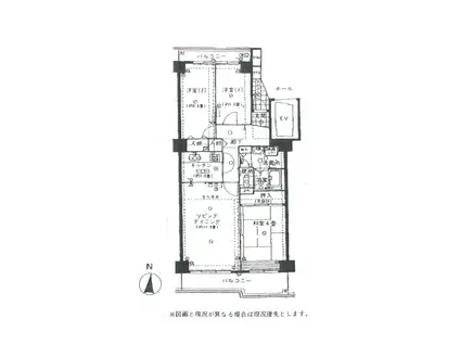 東船橋ガーデニア(3LDK/11階)の間取り写真