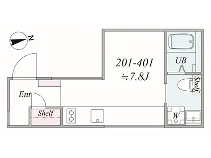 TRIAS253(1K/2階)の間取り写真