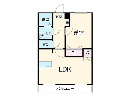 メゾン・ファミーユ(1LDK/2階)の間取り写真