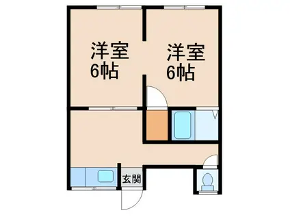 楠井アパート(2K/1階)の間取り写真
