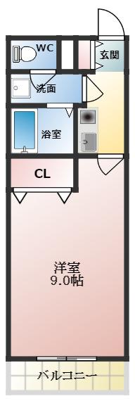 メゾンMICHIKO(1K/1階)の間取り写真