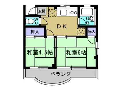 エコーハイツ道才(2DK/3階)の間取り写真