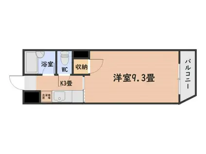 セントヒルズ鹿児島603号(1K/6階)の間取り写真