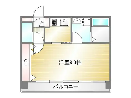 諏訪山ハウス(1K/4階)の間取り写真