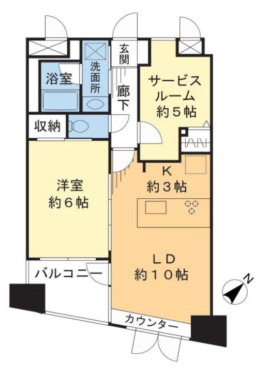 グランシティーラピュタタワー(1SLDK/3階)の間取り写真