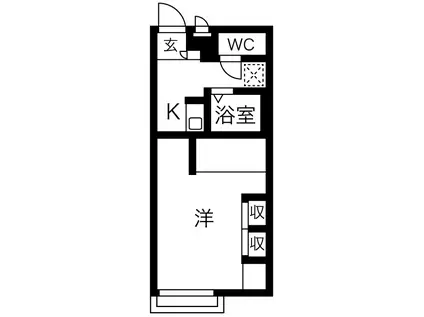 名鉄竹鼻線 柳津駅(岐阜) 徒歩23分 2階建 築26年(1K/2階)の間取り写真