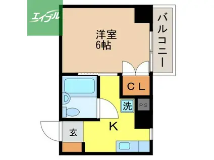 愛宕ビル(1K/4階)の間取り写真