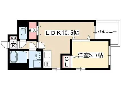 本山ユーフォニア(1LDK/3階)の間取り写真