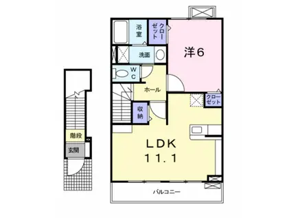 プリムローズ I(1LDK/2階)の間取り写真