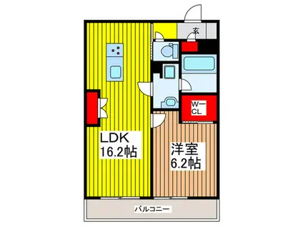 ナンバーアンフィニ(1LDK/3階)の間取り写真