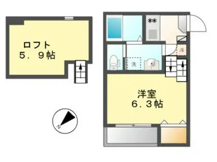 スタビリタ新栄(1K/1階)の間取り写真