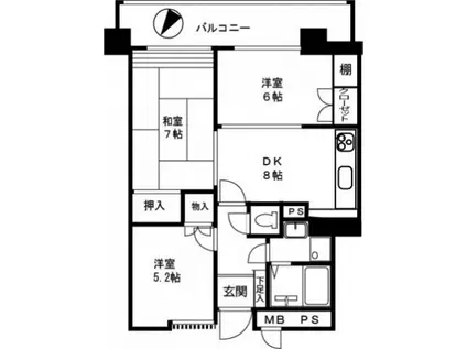 藤和昭和町コープ(3DK/2階)の間取り写真