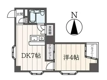 サンピア平塚(1DK/3階)の間取り写真