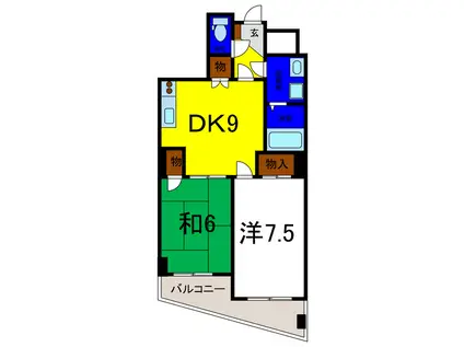 エグゼ古川(2DK/2階)の間取り写真