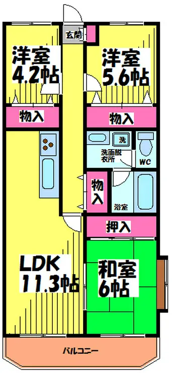 セントラルパレス15 7階階 間取り