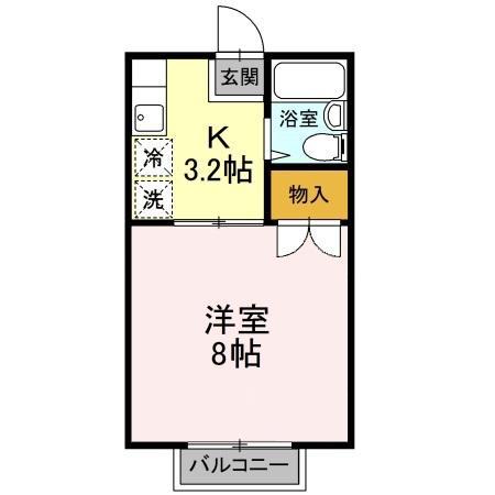ビューフォート屋島(1K/1階)の間取り写真