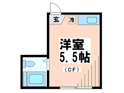 桜上水ヴィレッジ(ワンルーム/2階)の間取り写真