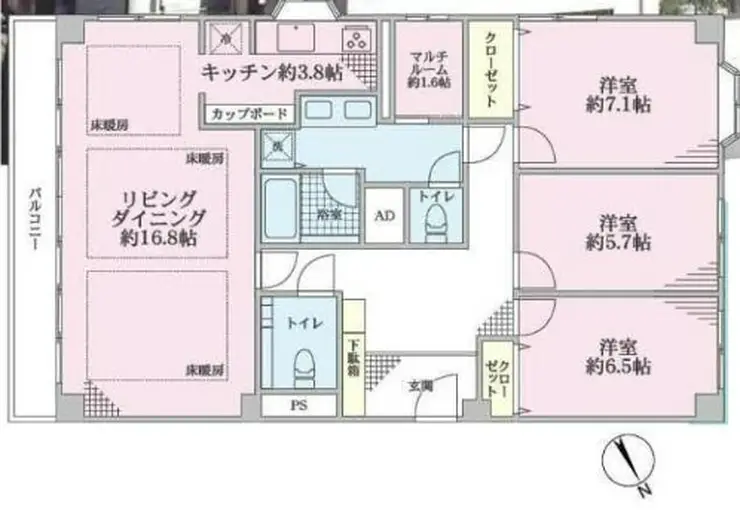 麻布広尾ナショナルコート 7階階 間取り