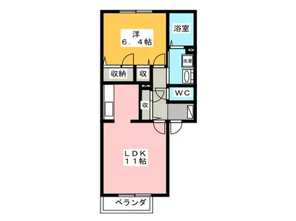 パルミール・トロワ(1LDK/1階)の間取り写真