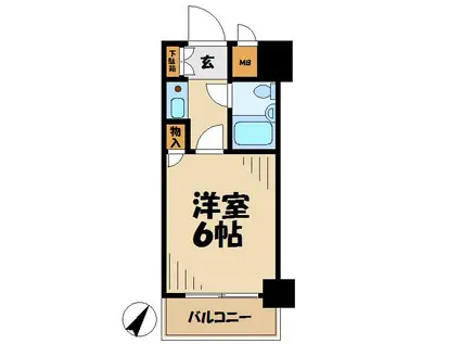 ホーユウコンフォルト相模原II(1K/4階)の間取り写真