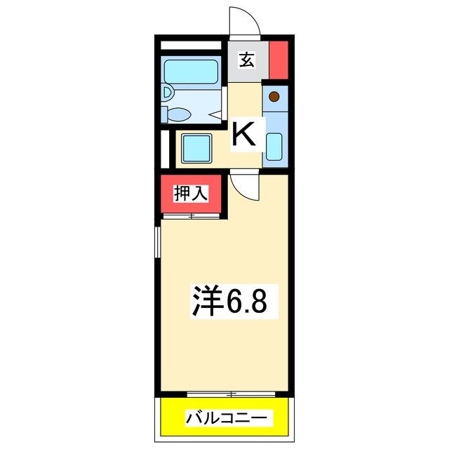 和光マンション(1K/2階)の間取り写真