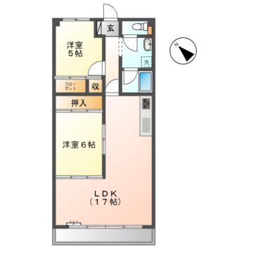 アステール(2LDK/1階)の間取り写真