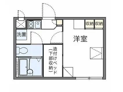 アローハイム(1K/1階)の間取り写真