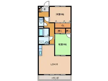 ビューハイツ(2LDK/3階)の間取り写真