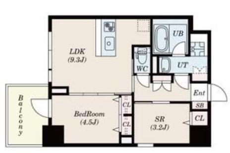 S-RESIDENCE福島DIVERSE(2LDK/9階)の間取り写真