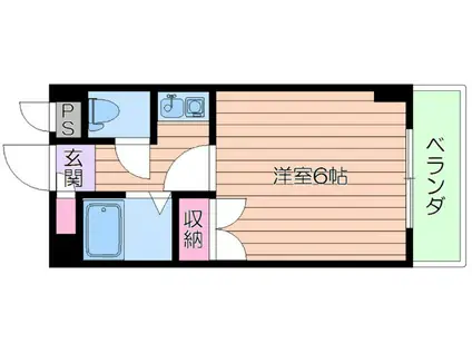 プチハイツ山手町(1K/4階)の間取り写真