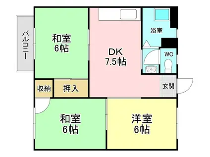 光田ビル(3DK/3階)の間取り写真