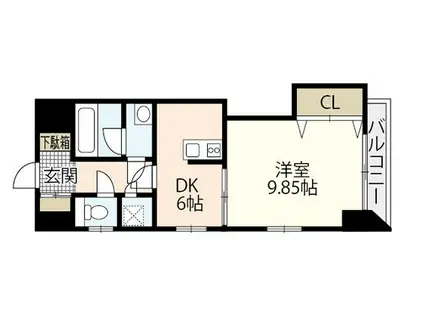 T・ヴェッセル(1DK/4階)の間取り写真