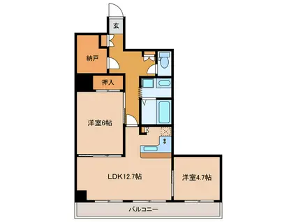 ティアラ神立(2LDK/3階)の間取り写真