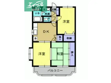 ファミーユKAY III(3DK/2階)の間取り写真